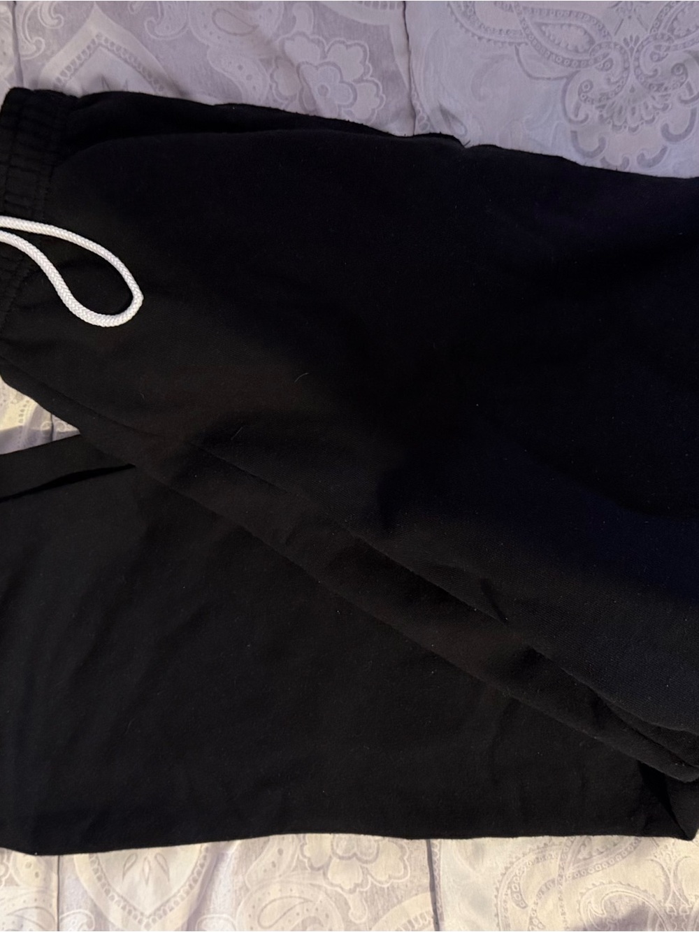 Fruit of the Loom Black Jogger Pants with White Drawstring